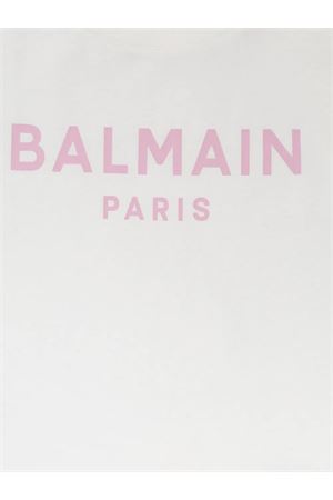 white cotton t-shirt BALMAIN PARIS KIDS | BY8C71Z3672100RS